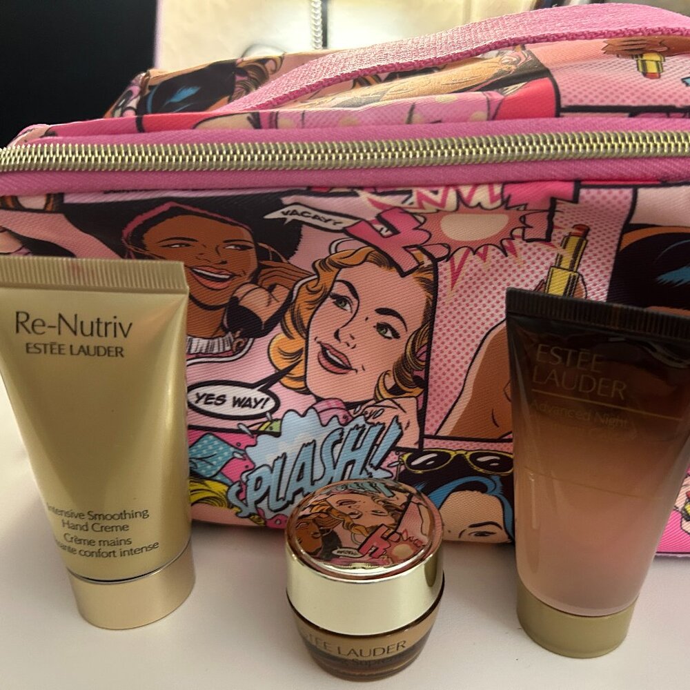 Estee Lauder Make-up Bag, Advance Cleansing Gel, Revitalizing Supreme, Hand Cre